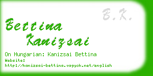 bettina kanizsai business card